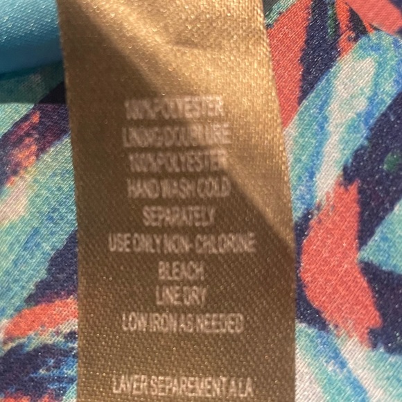 Charlie Paige abstract print spaghetti strap vacation summer maxi dress medium - Picture 14 of 15